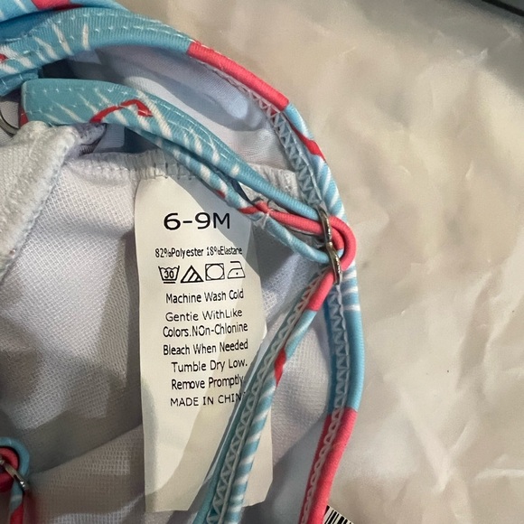 Baby Girl Pink Flamingo Ruffle SPF 50 One Piece Bathing Suit 6-9 Months - Picture 4 of 4